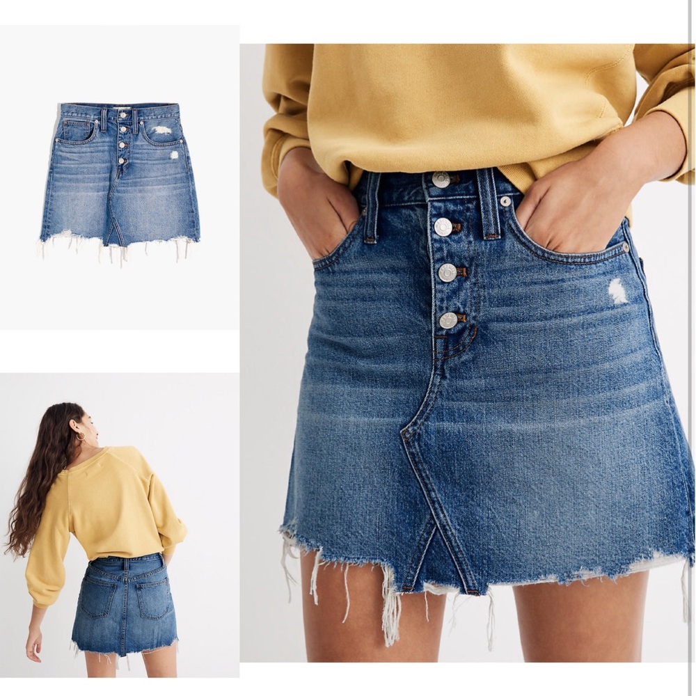 madewell denim skirt